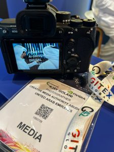 Freelance videographer and photographer covering a corporate event in Dubai